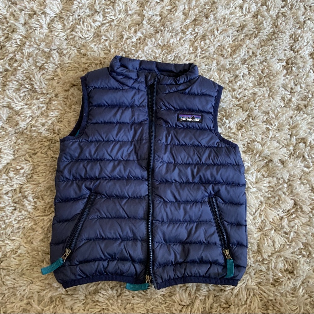 Patagonia Navy and Teal Quilted Vest